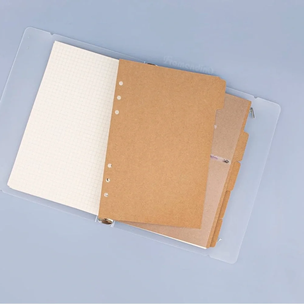 Framendino 3 Sets A5 Index Paper Binder Dividers 5 Sheets Set for 6 Holes Rings